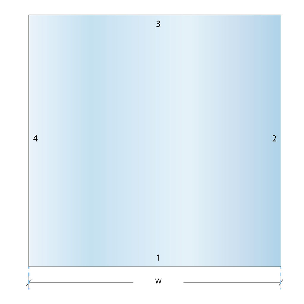 custom cut glass shape diagram square