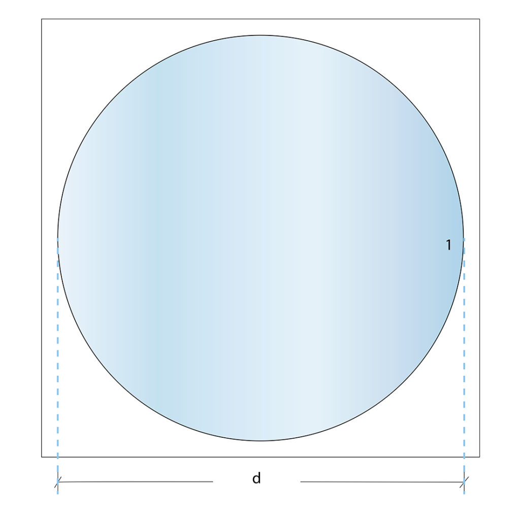 custom cut glass shape diagram full circle