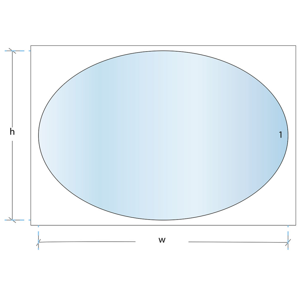 custom cut glass shape diagram ellipse