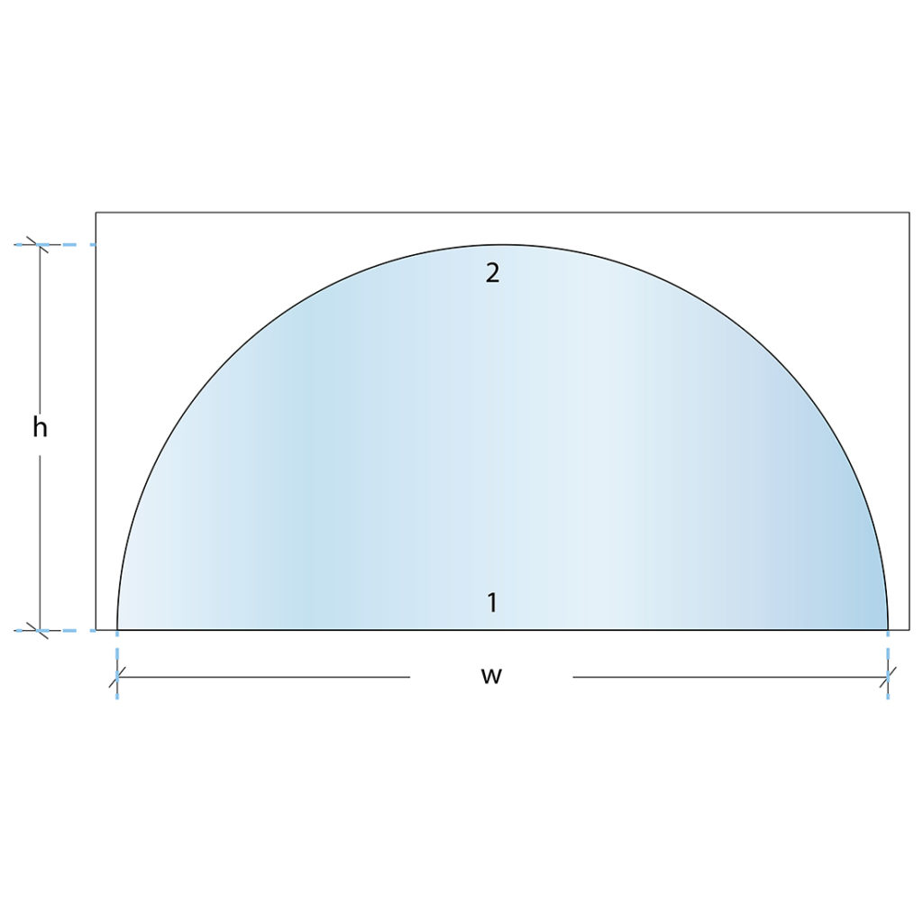 custom cut glass shape diagram arch