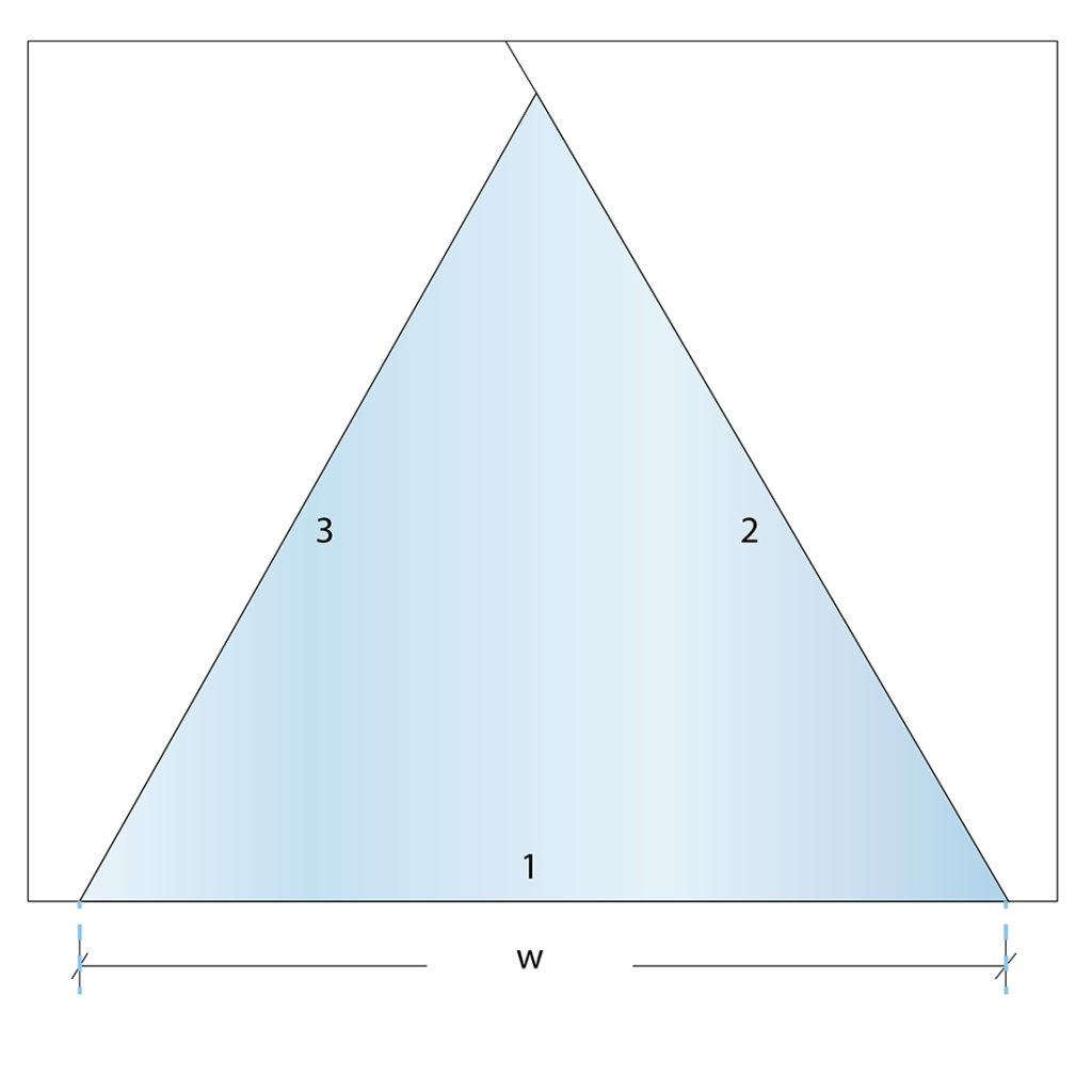 custom cut glass shape diagram equilateral triangle