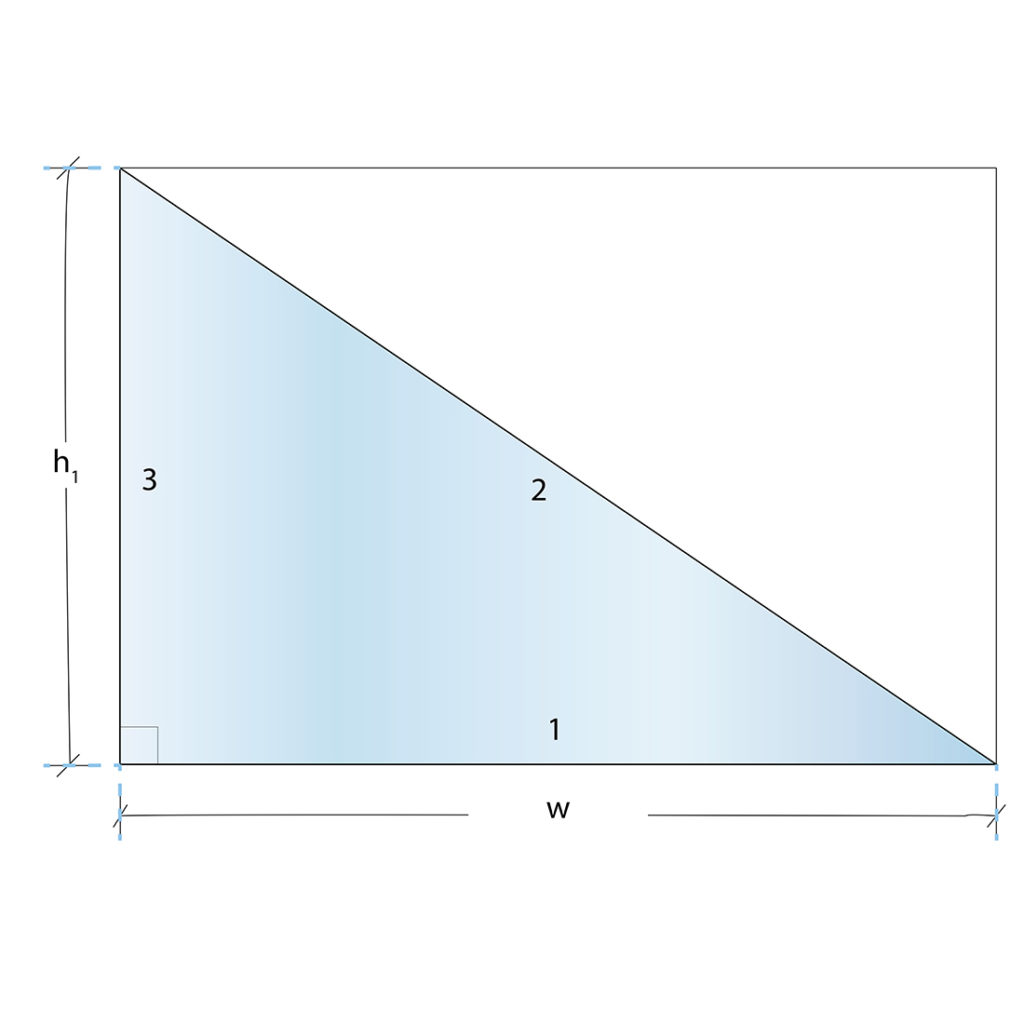 custom cut glass shape diagram right triangle