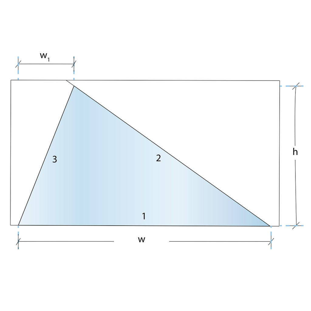 custom cut glass shape diagram triangle