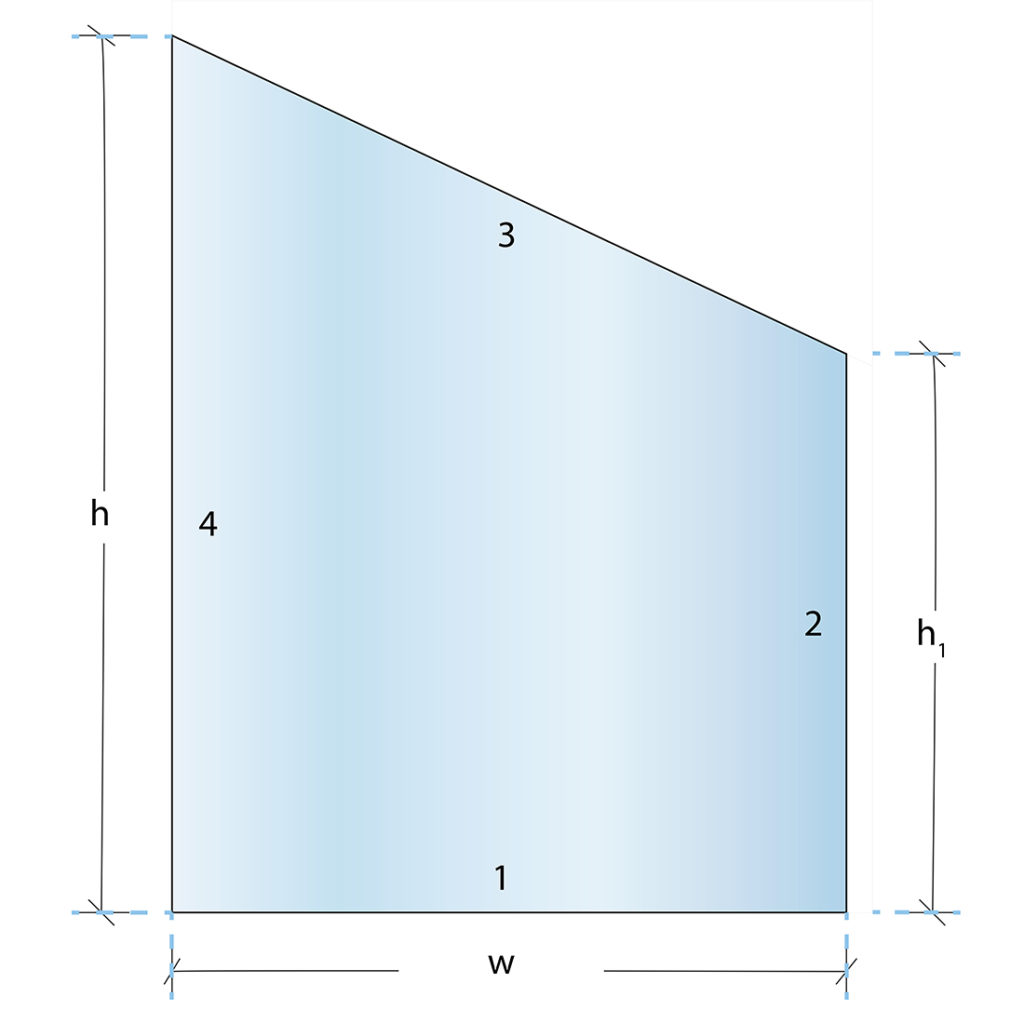 custom cut glass shape diagram gable
